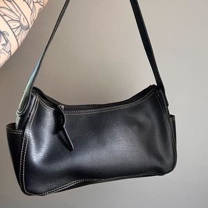 Emilie M blk leather shoulder bag